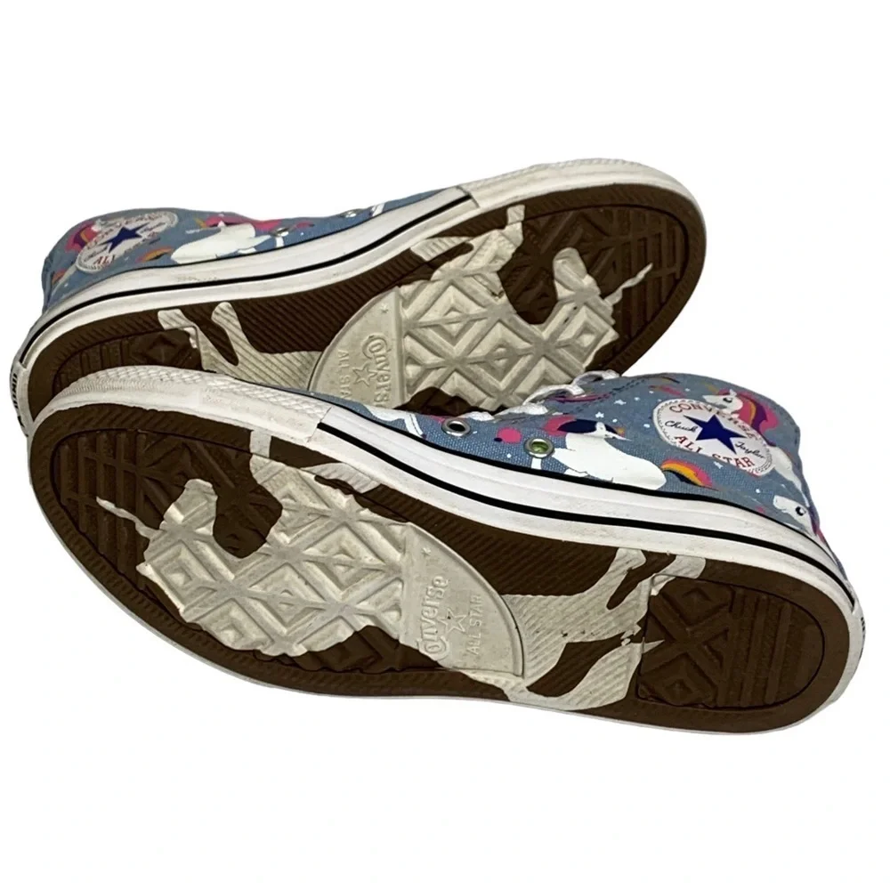 All Star Unicorn Converse Powder Blue High Top Girls Sneakers Size 3